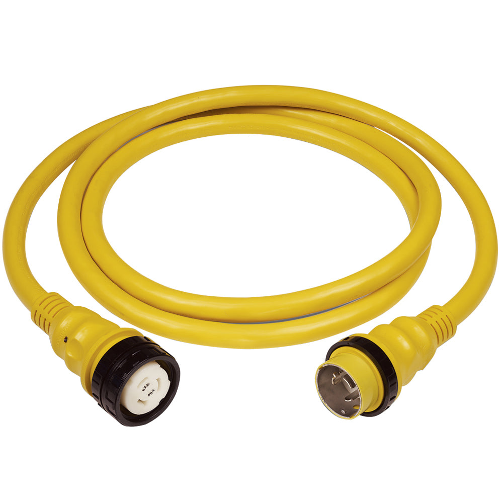 Cable de alimentación de tierra Marinco de 50 A, 125/250 V, 15,24 m, amarillo [6152SPP]