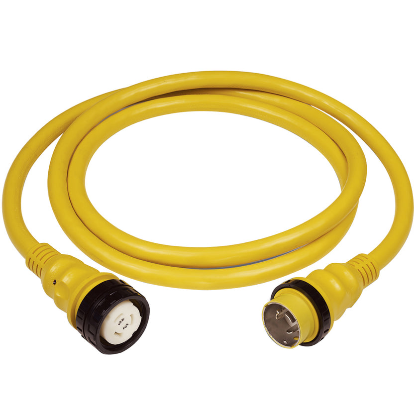 Cable de alimentación de tierra Marinco de 50 A, 125/250 V, 15,24 m, amarillo [6152SPP]