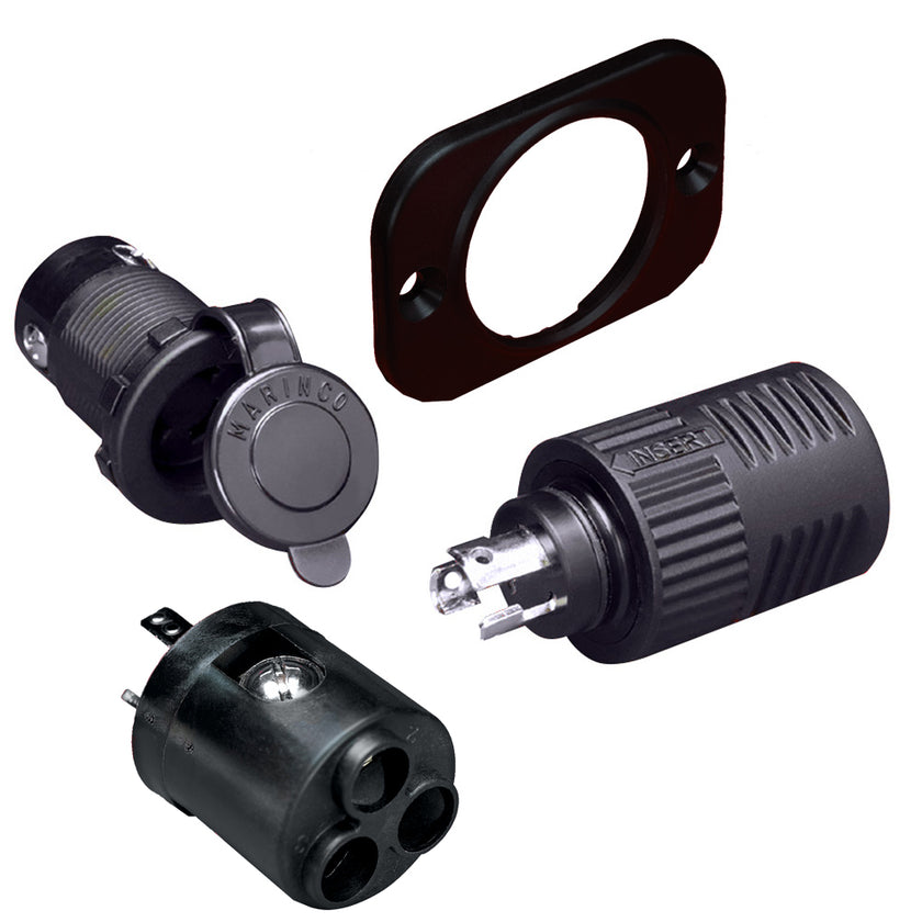 Receptáculo de carga/pesca Marinco ConnectPro, enchufe y adaptador de calibre 6 [12VCP6]