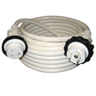Cable de conexión estándar moldeado Marinco de 30 A y 125 V, blanco, 15,24 m [199120]