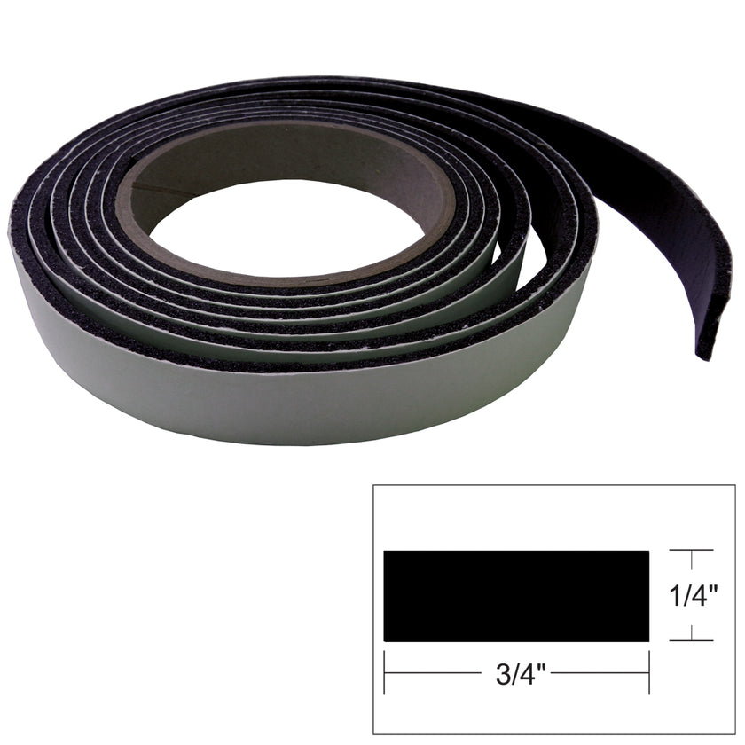 Cinta para trampilla TACO - 2,4 m de largo x 0,6 cm de alto x 0,6 cm de ancho - Negra [V30-0748B8-2]