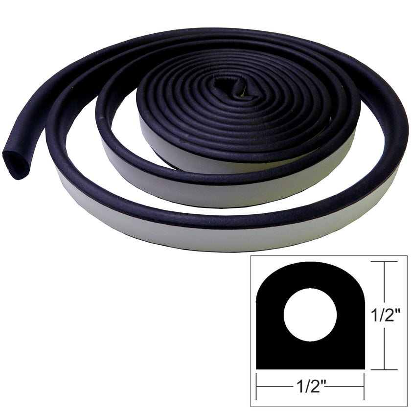Burlete TACO - 3 m de largo x 1,27 cm de ancho x 1,27 cm de alto - Negro [V30-0202B10-1]