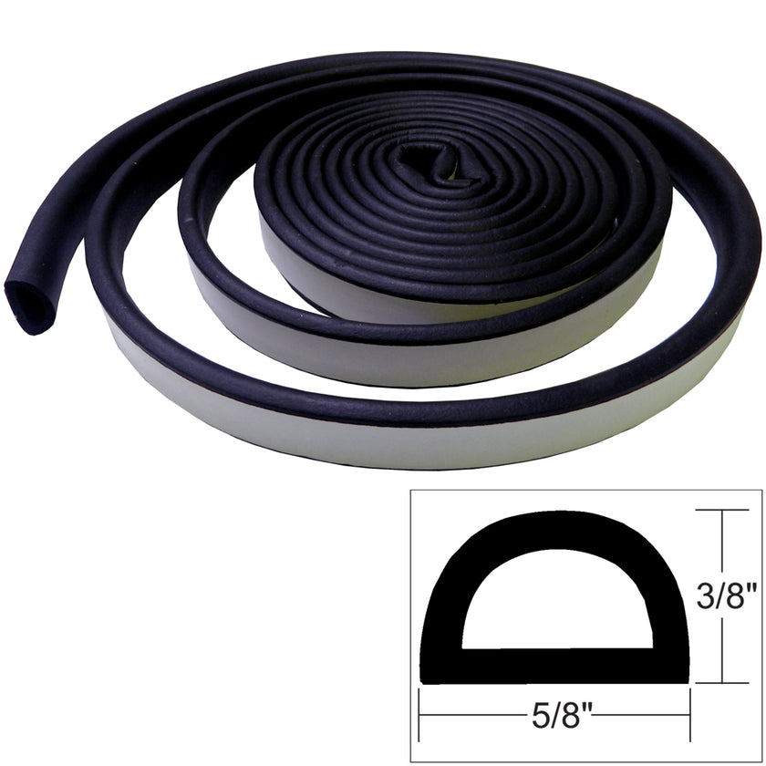 Burlete TACO - 3 m de largo x 0,95 cm de alto x 0,95 cm de ancho - Negro [V30-0109B10-1]