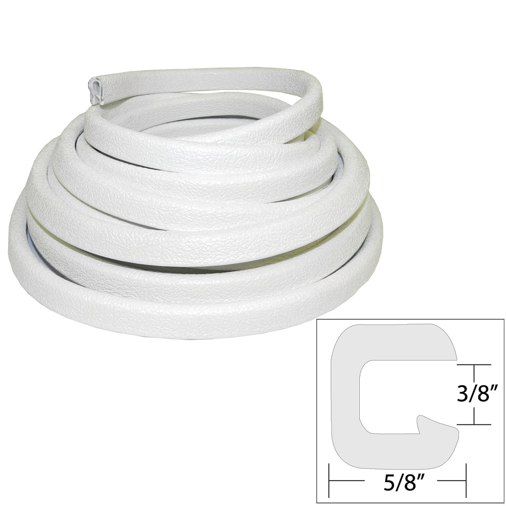 Moldura de vinilo flexible TACO - Abertura de 9,5 mm x Ancho x 7,6 m de Largo - Blanco [V30-1312W25-1]