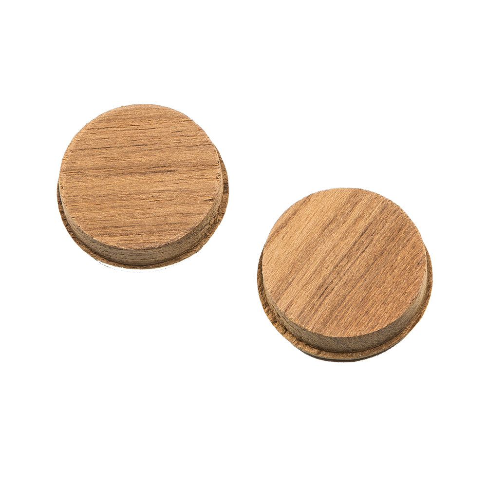Tirador redondo de teca Whitecap para cajón - 3,5 cm - Paquete de 2 [60127-A]