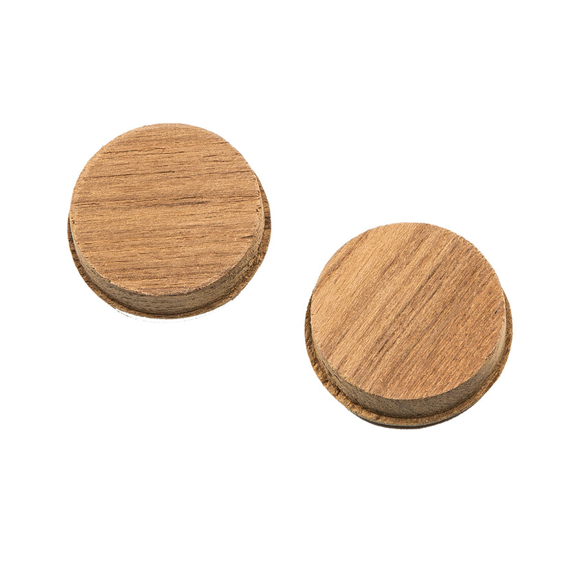 Tirador redondo de teca Whitecap para cajón - 3,5 cm - Paquete de 2 [60127-A]