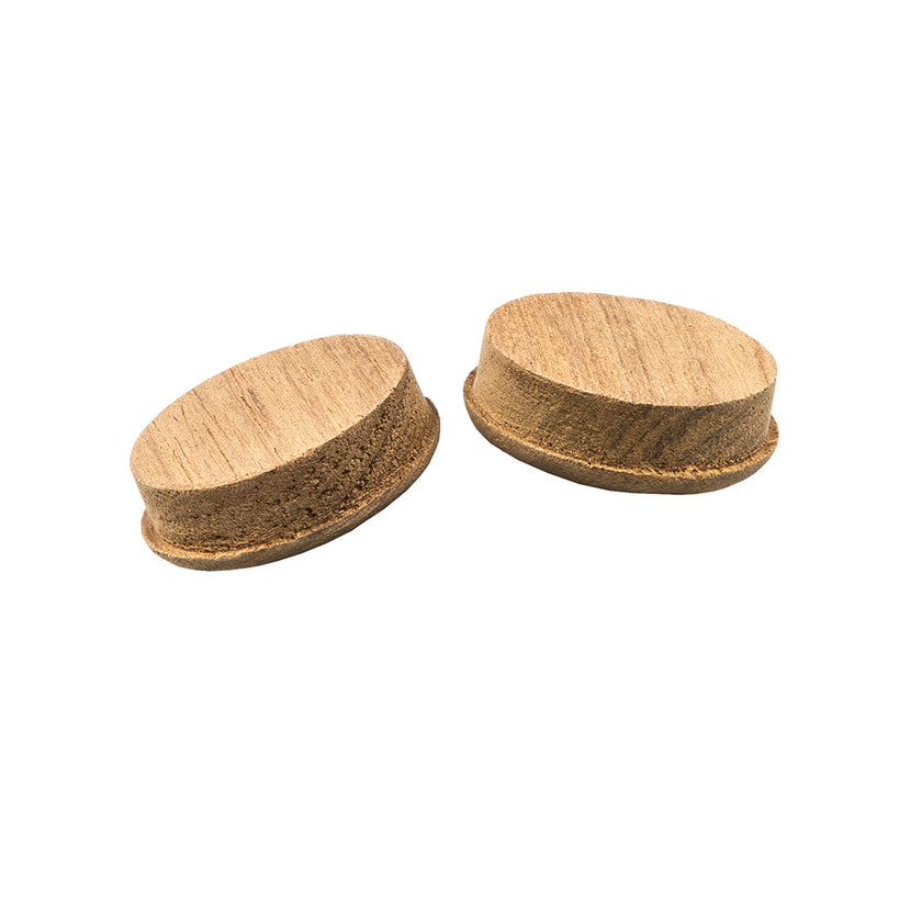 Tirador redondo de teca Whitecap para cajón - 3,5 cm - Paquete de 2 [60127-A]