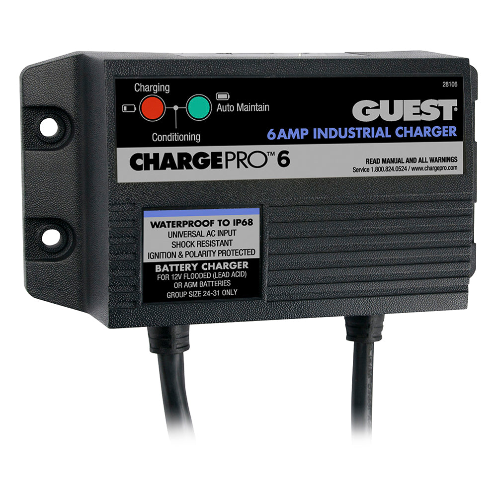 Cargador de batería integrado para invitados, 6 A/12 V, 1 banco, entrada de 120 V [28106]