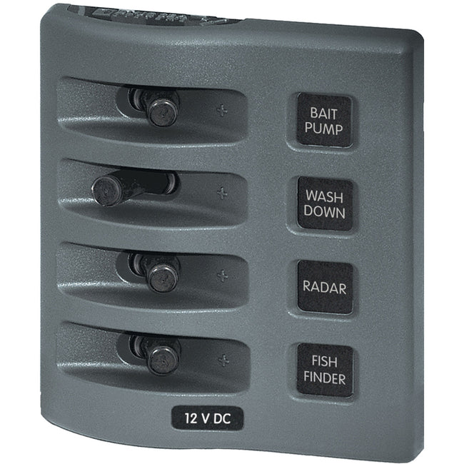 Panel de interruptores impermeable Blue Sea 4305 WeatherDeck de 12 V CC - 4 posiciones [4305]