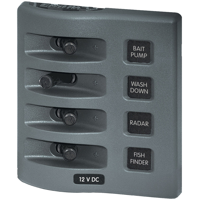 Panel de interruptores impermeable Blue Sea 4305 WeatherDeck de 12 V CC - 4 posiciones [4305]