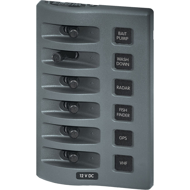 Panel de interruptores impermeable Blue Sea 4307 WeatherDeck de 12 V CC - 6 posiciones [4307]