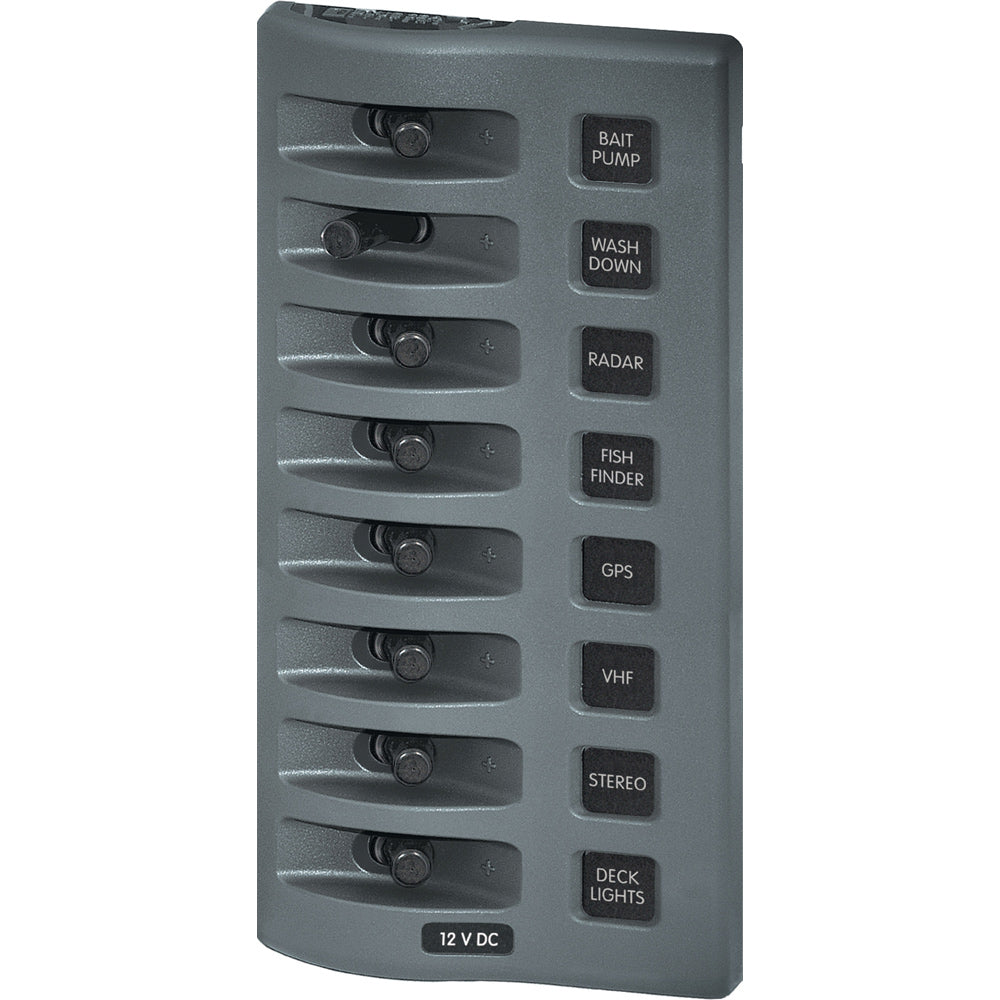 Panel de interruptores impermeable Blue Sea 4309 WeatherDeck de 12 V CC - 8 posiciones [4309]