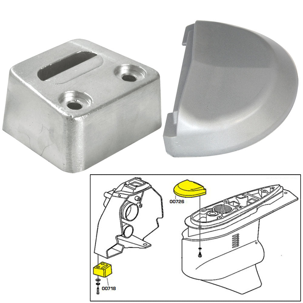 Kit de ánodo Tecnoseal con herrajes - Volvo SX - Aluminio [20708AL]