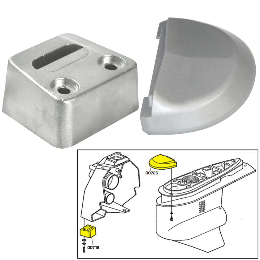 Kit de ánodo Tecnoseal con herrajes - Volvo SX - Aluminio [20708AL]