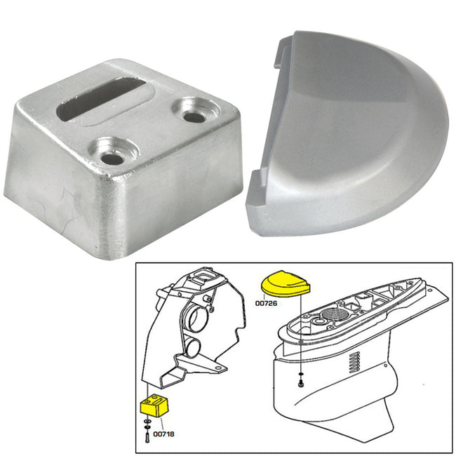 Kit de ánodo Tecnoseal con herrajes - Volvo SX - Magnesio [20708MG]