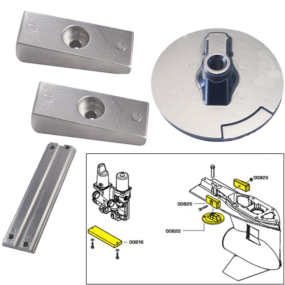 Kit de ánodo Tecnoseal con herrajes - Mercury Verado 4 - Zinc [20814]
