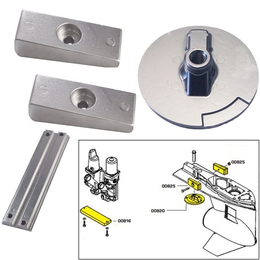 Kit de ánodo Tecnoseal con herrajes - Mercury Verado 4 - Zinc [20814]