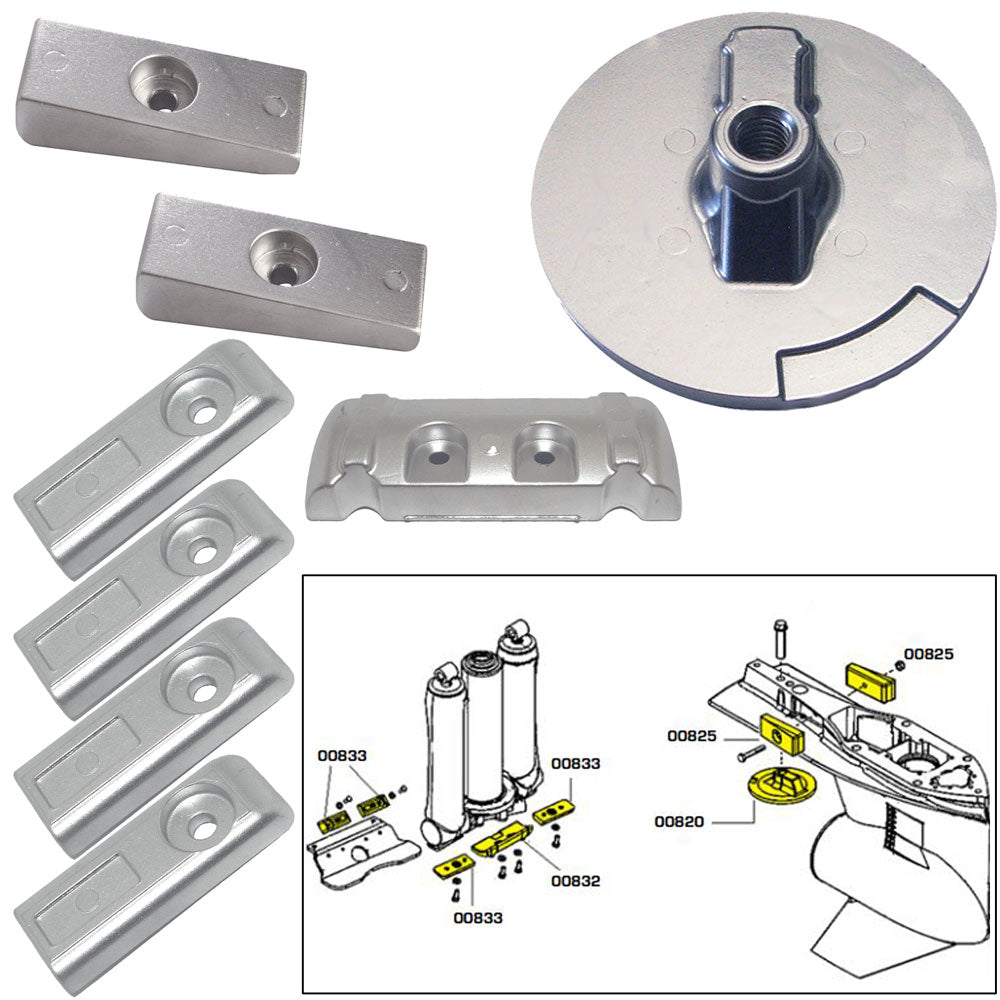 Kit de ánodo Tecnoseal con herrajes - Mercury Verado 6 - Aluminio [20816AL]
