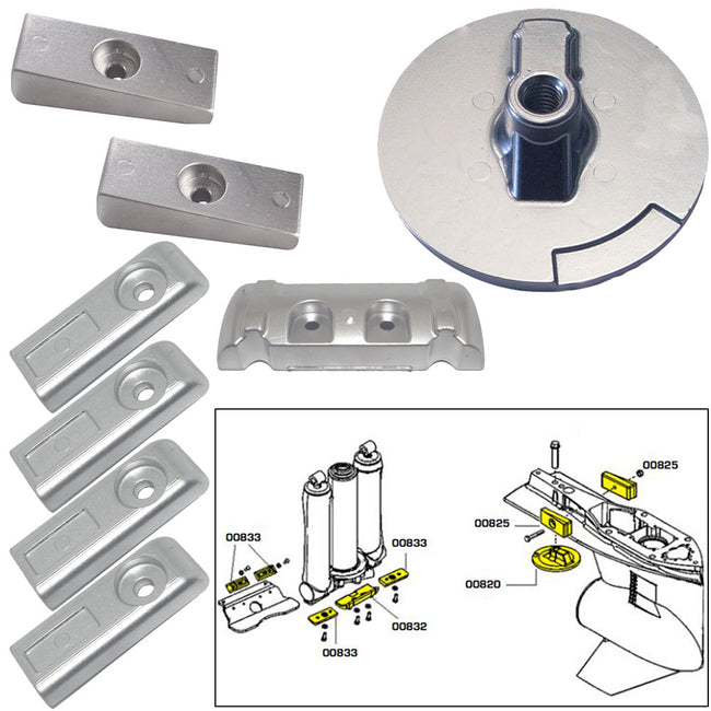 Kit de ánodo Tecnoseal con herrajes - Mercury Verado 6 - Aluminio [20816AL]