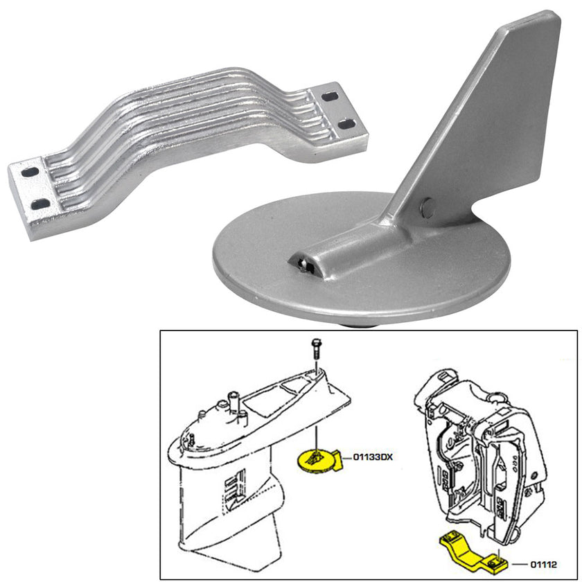 Kit de ánodo Tecnoseal - Yamaha 150-200 HP - Aluminio [21101AL]