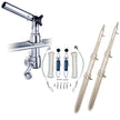 Kit de estabilizadores Rupp Z-30 Top Gun con postes telescópicos de 4,5 m y kit completo de aparejo de línea única con clips de liberación Klickers [Z30-TPGN-15T]