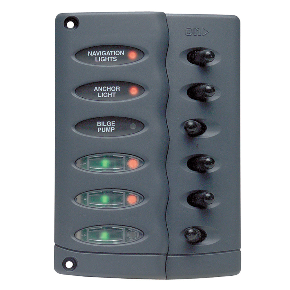 Panel de interruptores BEP Contour - Impermeable, 6 vías [CSP6]