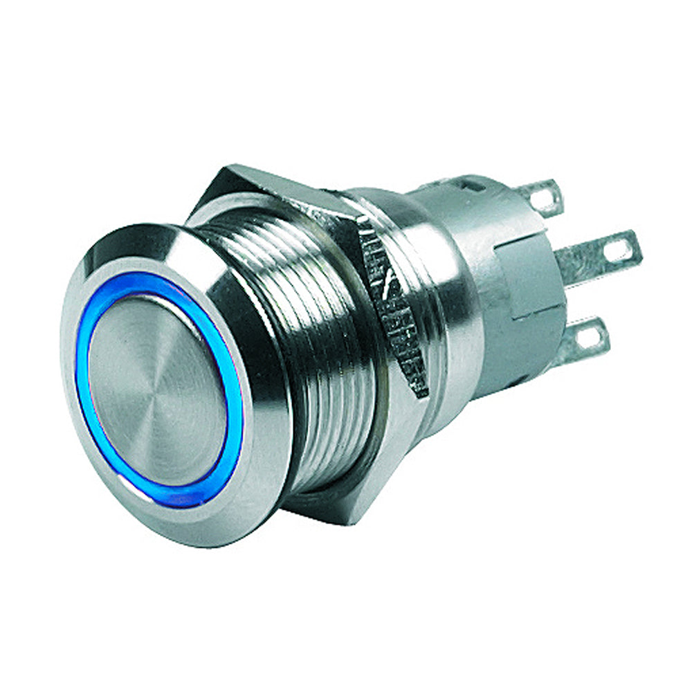 Interruptor pulsador BEP - 24 V, encendido/apagado, LED azul [80-511-0007-01]