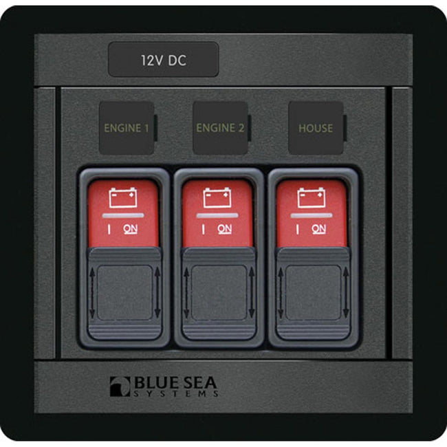 Panel de control remoto Blue Sea 1148 con (3) interruptores Contura de control remoto 2145 [1148]