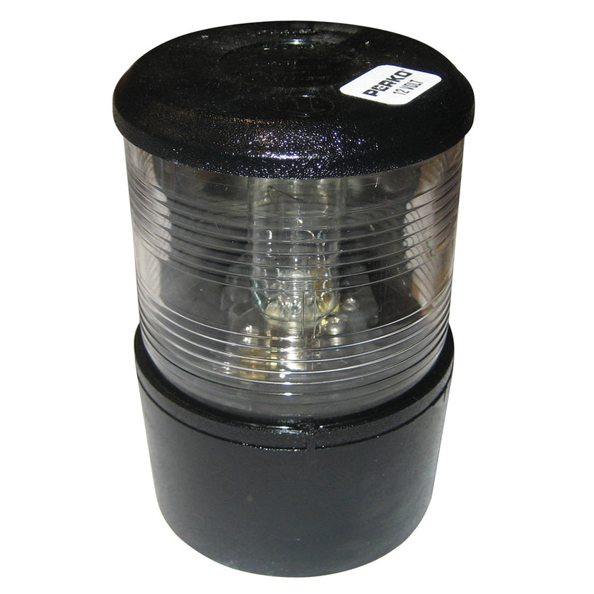 Luz de tope de mástil Perko para vela o motor, alcance inferior a 20 m, 12 V CC, base negra, luz blanca [0200MB0DP1]