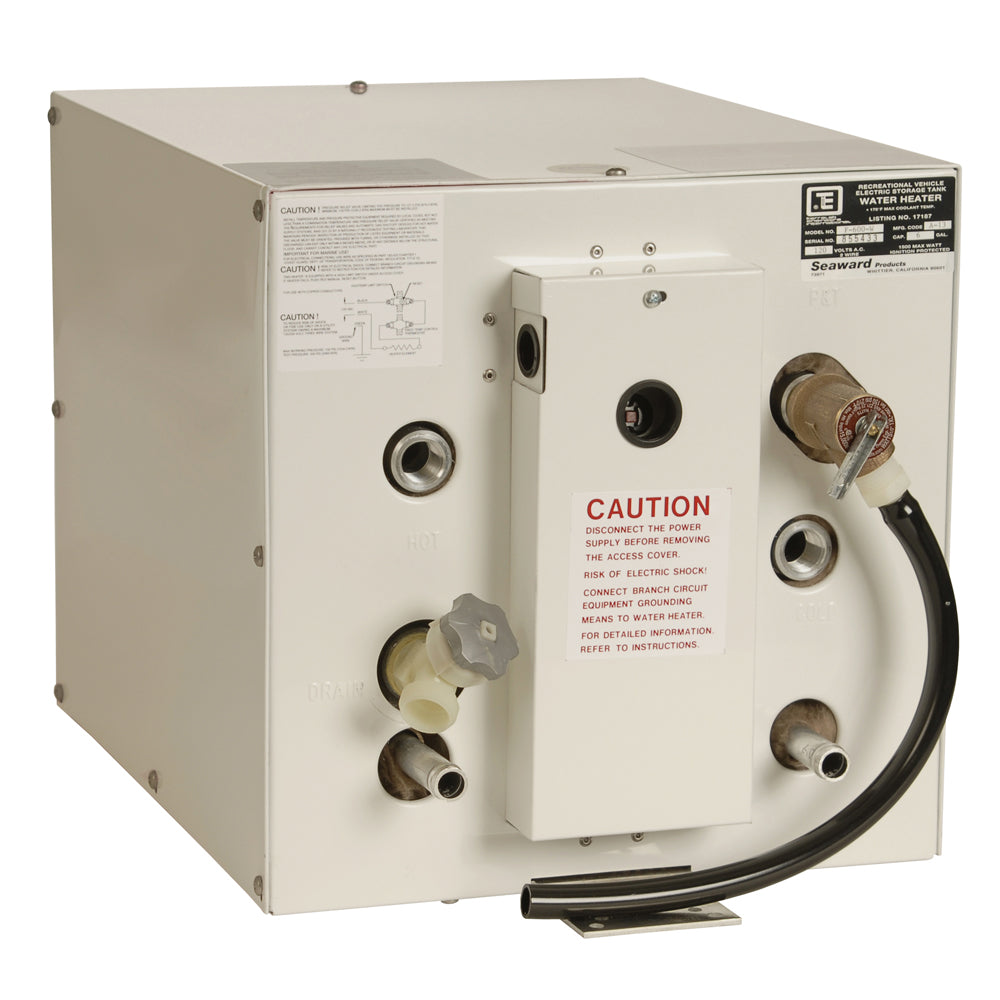 Calentador de agua Whale Seaward de 6 galones con intercambiador de calor frontal - Epoxi blanco - 120 V - 1500 W [F600W]