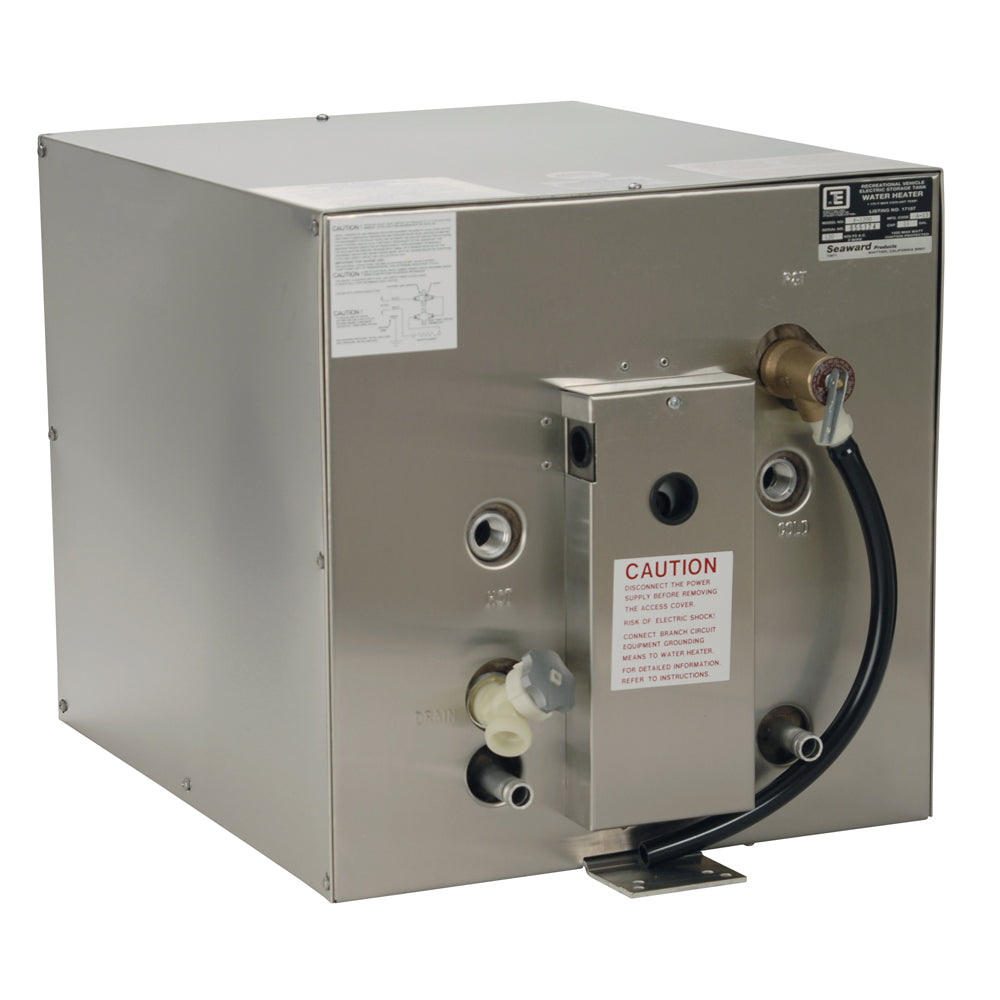 Calentador de agua Whale Seaward de 11 galones con intercambiador de calor frontal - Acero inoxidable - 120 V - 1500 W [F1200]