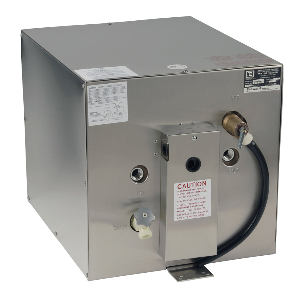 Calentador de agua Whale Seaward de 11 galones con intercambiador de calor trasero - Acero inoxidable - 120 V - 1500 W [S1200]