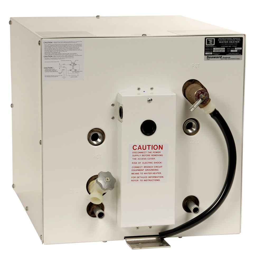Calentador de agua Whale Seaward de 11 galones con intercambiador de calor frontal - Epoxi blanco - 120 V - 1500 W [F1100W]
