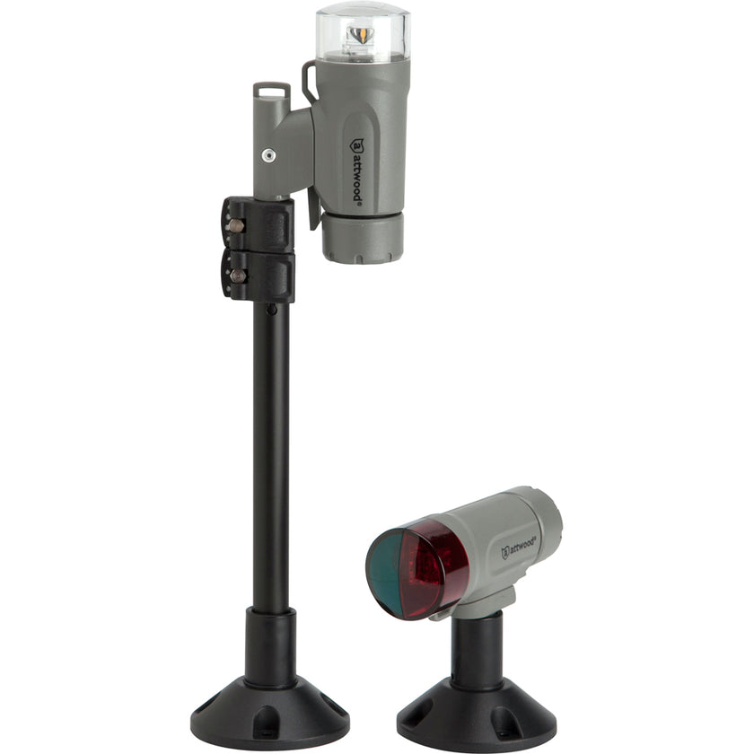 Kit de luz de navegación portátil Attwood PaddleSport - Atornillable o con almohadilla adhesiva - Gris [14192-7]
