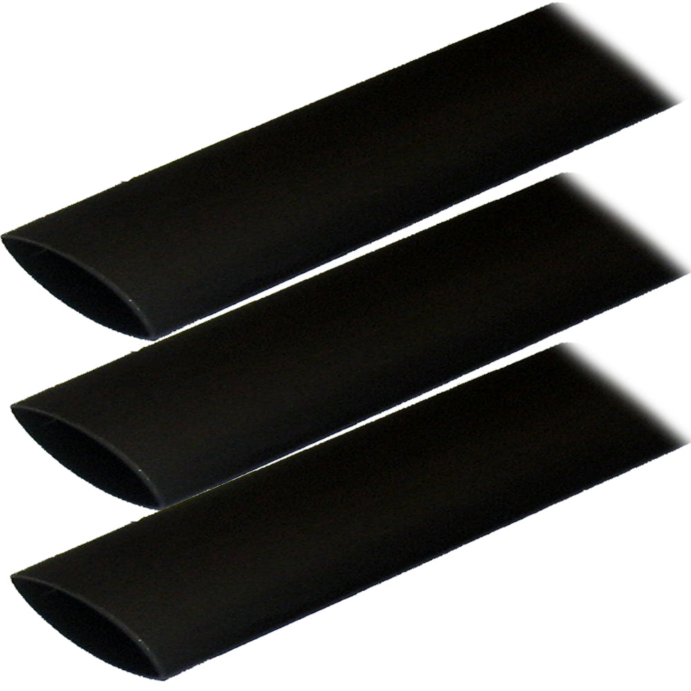 Tubo termorretráctil con revestimiento adhesivo Ancor (ALT) - 2,54 cm x 30,54 cm - Paquete de 3 - Negro [307124]