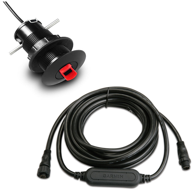 Transductor de velocidad/temperatura Garmin GST 43 de montaje pasante con paquete GST 10 [010-04284-00]