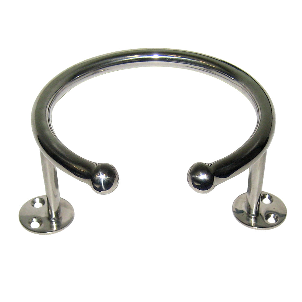 Portavasos de acero inoxidable con anillo de montaje superior Whitecap - 1 bebida - Base [S-3516]