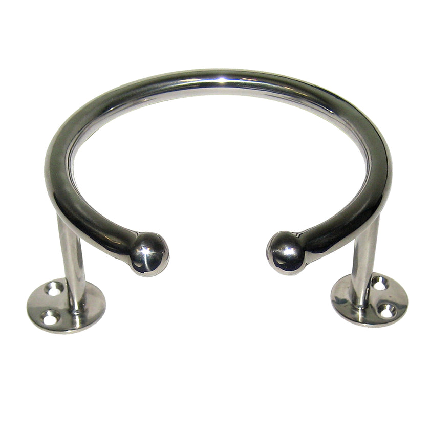 Portavasos de acero inoxidable con anillo de montaje superior Whitecap - 1 bebida - Base [S-3516]