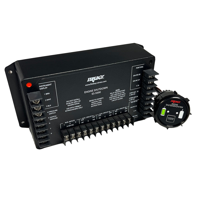 Apagado de motor Fireboy-Xintex - 5 circuitos con relés de 20 A - Pantalla redonda [ES-5000-01]