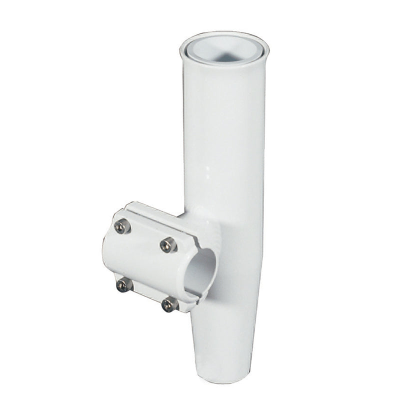 Portacañas con abrazadera Lee - Aluminio blanco - Montaje horizontal - Compatible con tubos de 1,900