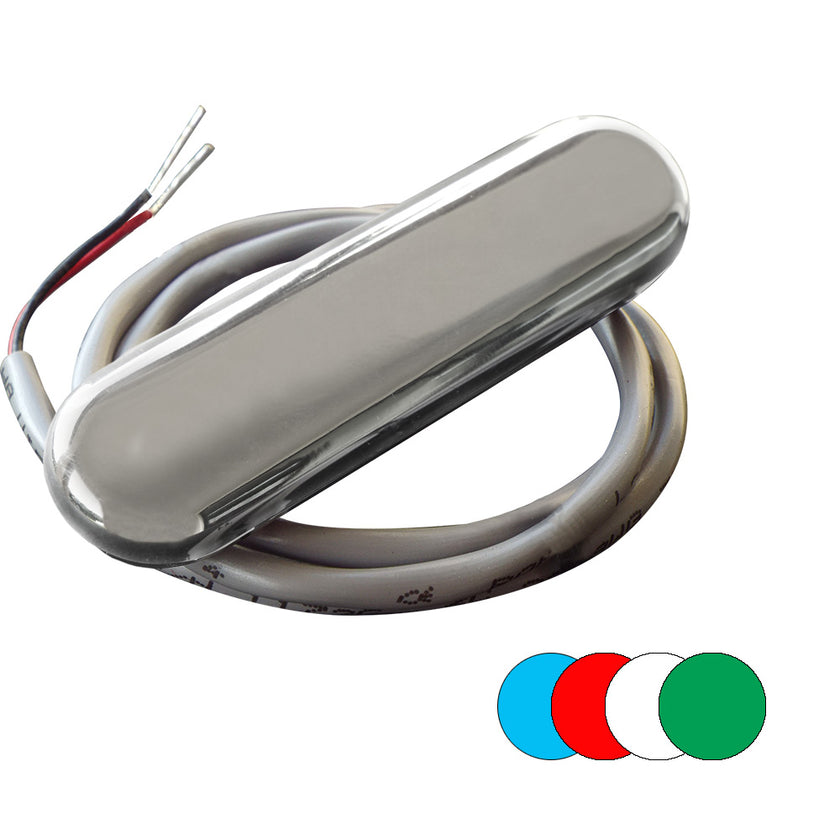 Luz de cortesía Shadow-Caster con cable de 60 cm - Cubierta de acero inoxidable 316 - RGB multicolor - Paquete de 4 [SCM-CL-RGB-SS-4PACK]