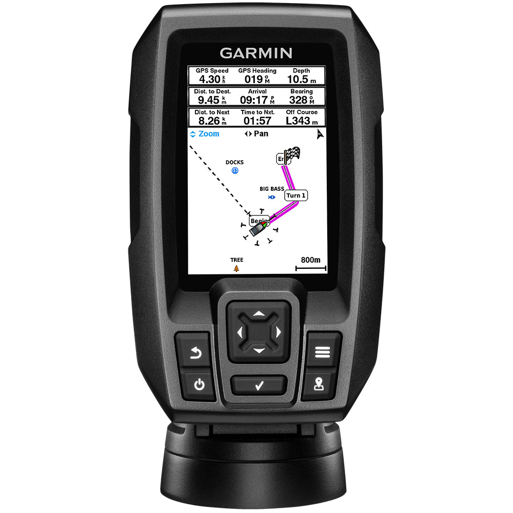Sonda Garmin STRIKER 4, versión mundial, con transductor de 4 pines de 77/200 kHz y soportes para espejo de popa y motor de arrastre [010-01550-01]