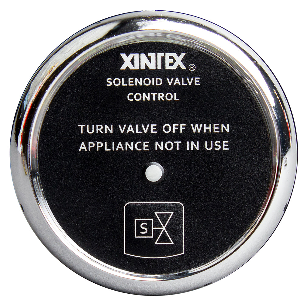 Válvula solenoide de control de propano Fireboy-Xintex con pantalla con bisel cromado [C-1C-R]
