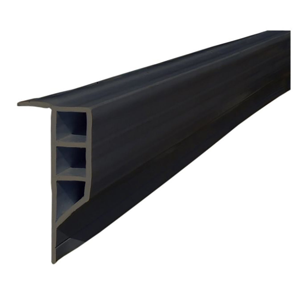 Perfil de PVC estándar para borde de muelle, cara completa, rollo de 4,8 m, negro [1163-F]