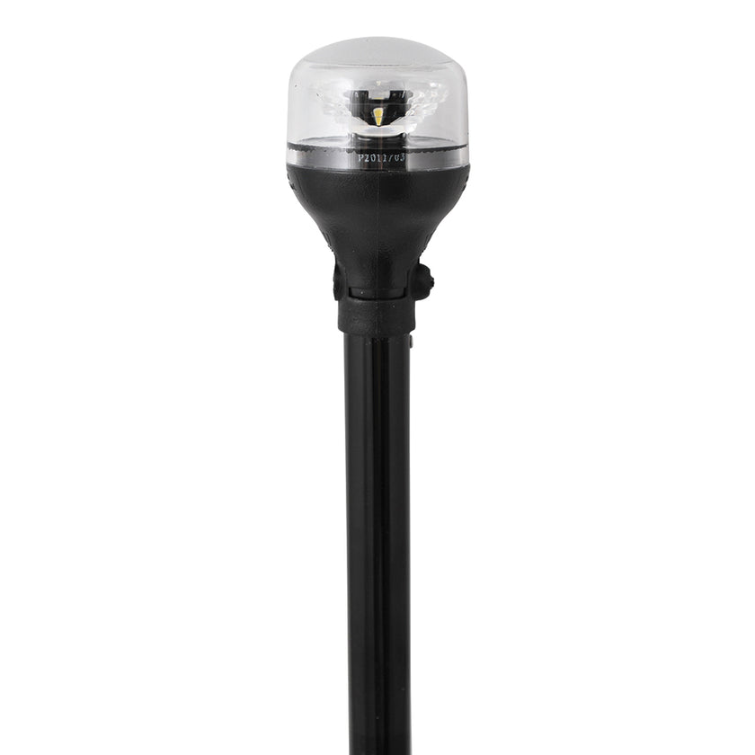 Luz envolvente Attwood LightArmor - Poste negro de 30 cm - Base horizontal negra de material compuesto con adaptador [5558-P12A7]