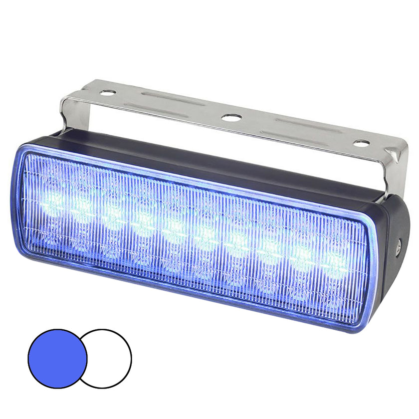 Focos LED Hella Marine Sea Hawk XL de dos colores - LED azul/blanco - Carcasa negra [980950061]