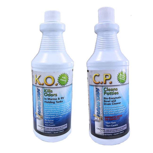Paquete de inodoro Raritan con KO Elimina olores CP Limpia inodoros - 1 de cada - Botellas de 32 oz [1PPOT]