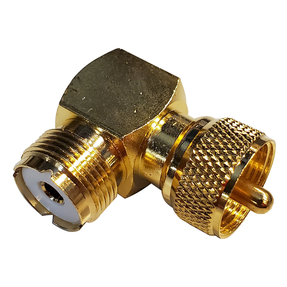 Conector en ángulo recto Shakespeare - Adaptador PL-259 a SO-239 [RA-259-239-G]
