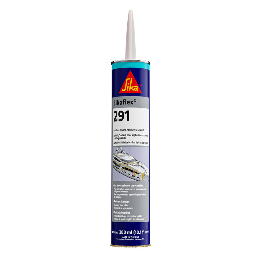 Sellador adhesivo de curado rápido Sikaflex 291, cartucho de 300 ml (10,3 oz), color negro [90923]