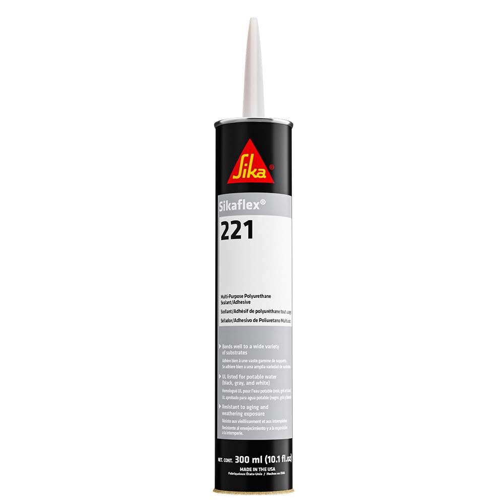 Sellador/Adhesivo de Poliuretano Multiusos Sikaflex 221 - Cartucho de 300 ml (10,3 oz) - Gris Aluminio [90892]